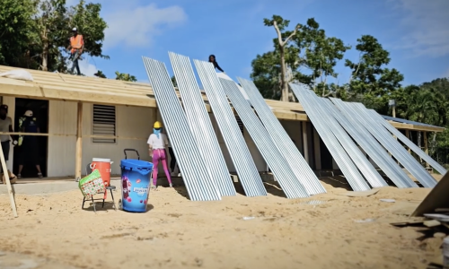 Exterior of school being built in Jamaica.